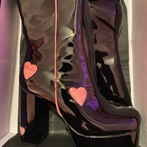 Lamoda love dream faux patent leather platform boots💕